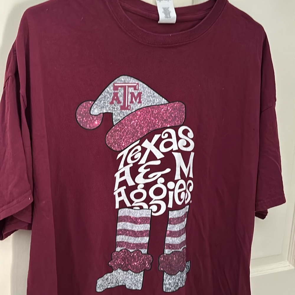 Texas A&M 2xl women’s Maroon white gray football inspired shirt ptp 26”